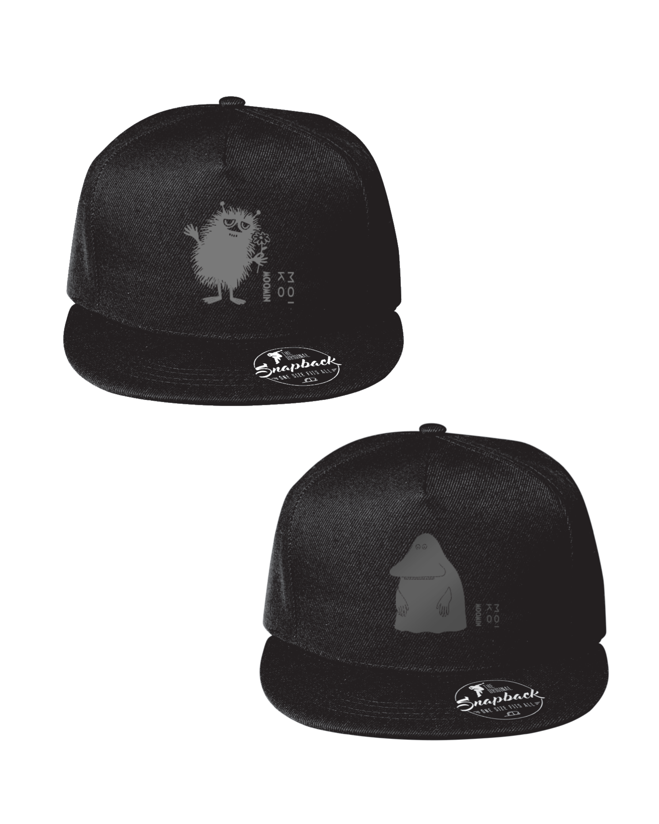 Groke and Stinky Moomin caps