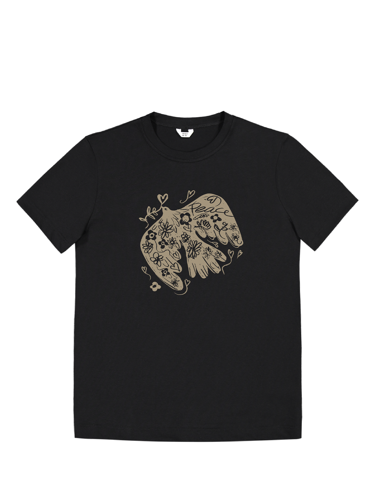 Peace unisex t-paita Musta