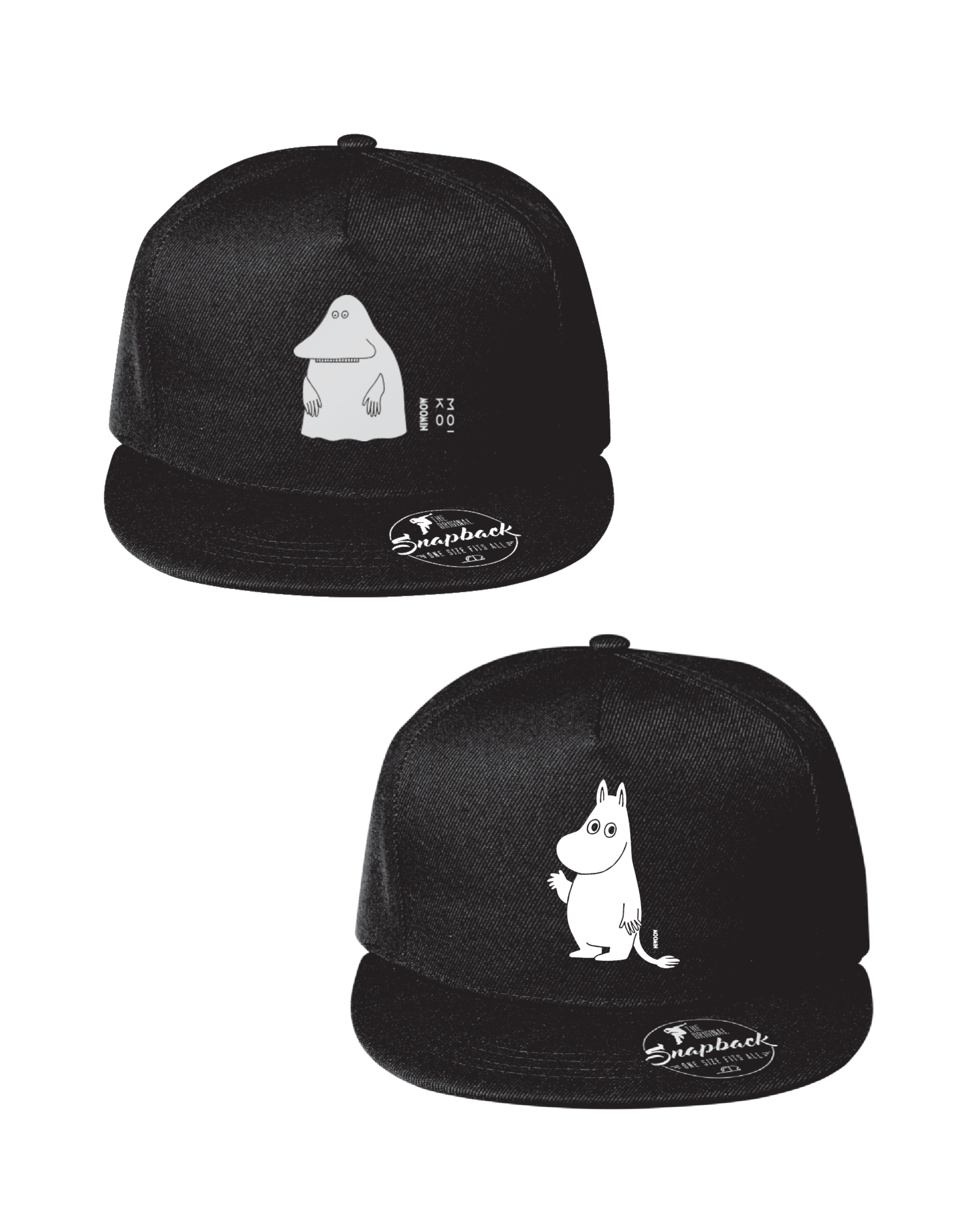 Moomintroll and Groke caps